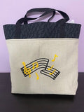 Music Staff Tote in Yellow