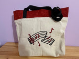 Music Staff Tote in Yellow