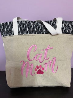 Cat Mom Tote Bag