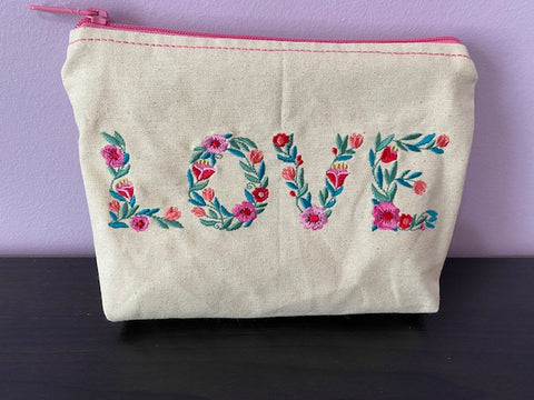 Dainty Petals LOVE Zipper Pouch