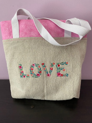 Dainty Petals LOVE Small Tote Bag