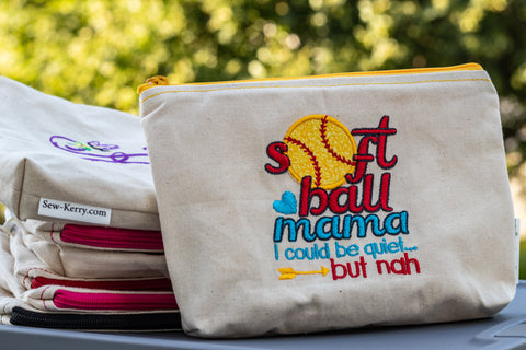 Softball Mama Zipper Pouch