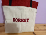 Music Staff Tote in Burgundy