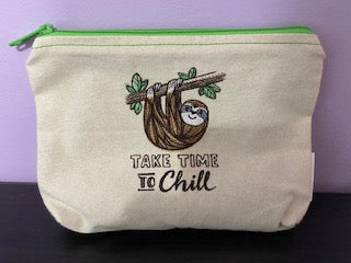 Take Time to Chill Sloth Zipper Pouch