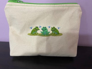 Frog & Dragonfly Zipper Pouch