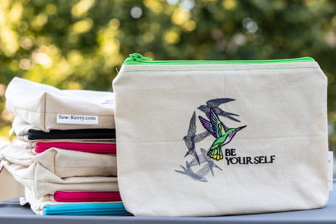 Be Yourself Hummingbired Zipper Pouch