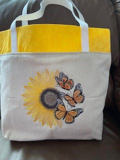 Flourish to Flutter-Sunflower & Monarch Tote Bag