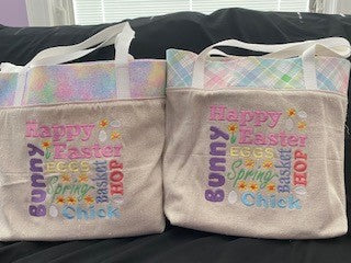 Happy Easter Square Tote Bag