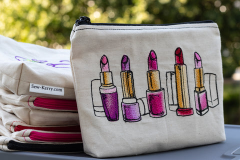 Shades of Pink Lipstick Zipper Pouch