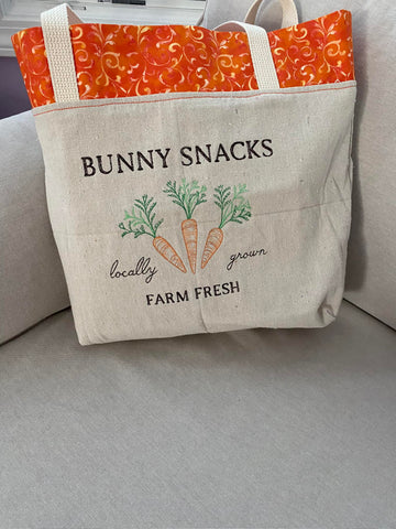 Bunny Snacks Square Tote Bag