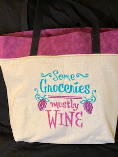 Some Groceries, Mostly Wine Tote Bag